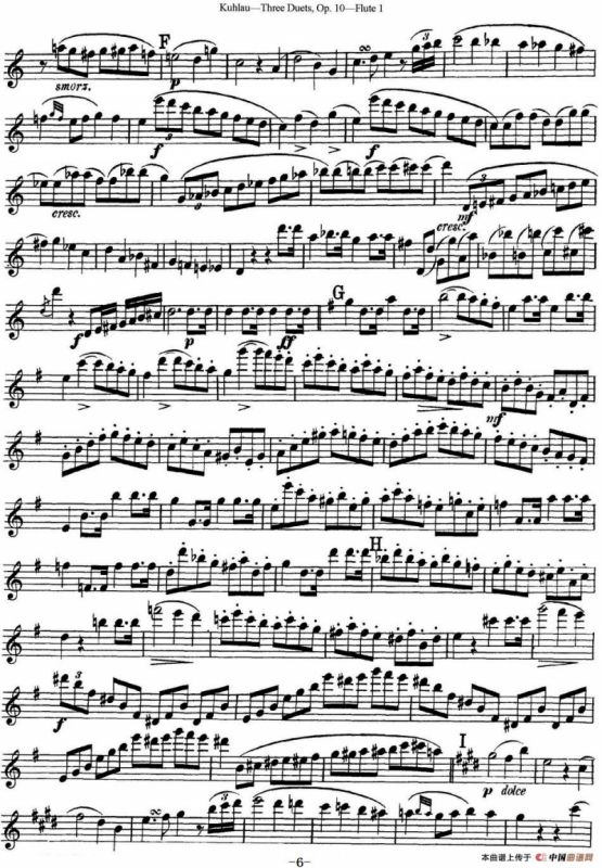 库劳长笛二重奏练习曲Op.10——Flute 1（No.1）