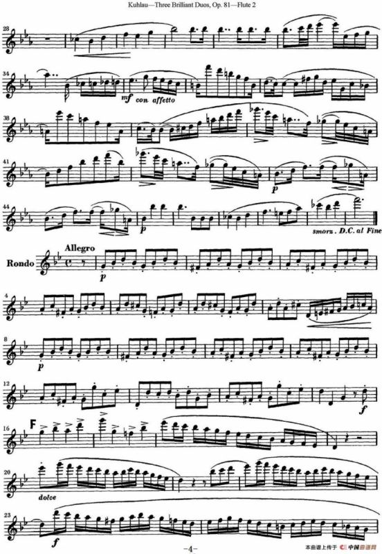 库劳长笛二重奏练习三段OP.81——Flute 2（NO.3）