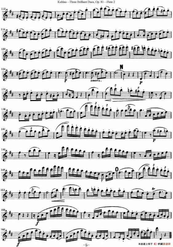 库劳长笛二重奏练习三段OP.81——Flute 2（NO.1）