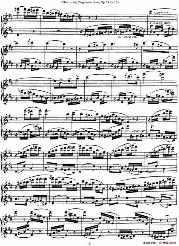 柯勒40首长笛提高练习曲OP.55（二重奏）（NO.15）