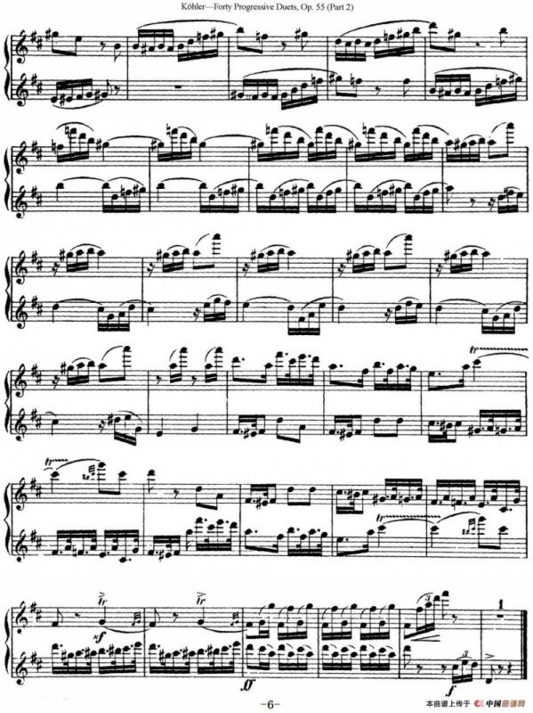 柯勒40首长笛提高练习曲OP.55（二重奏）（NO.15）