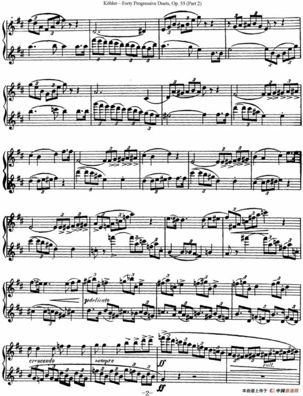 柯勒40首长笛提高练习曲OP.55（二重奏）（NO.13）