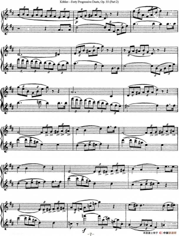 柯勒40首长笛提高练习曲OP.55（二重奏）（NO.13）