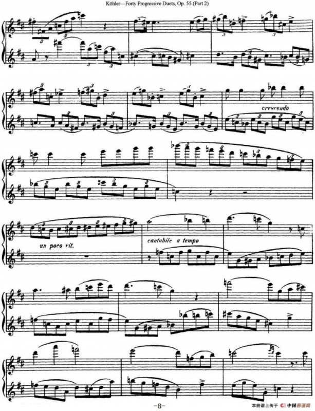 柯勒40首长笛提高练习曲OP.55（二重奏）（NO.13）