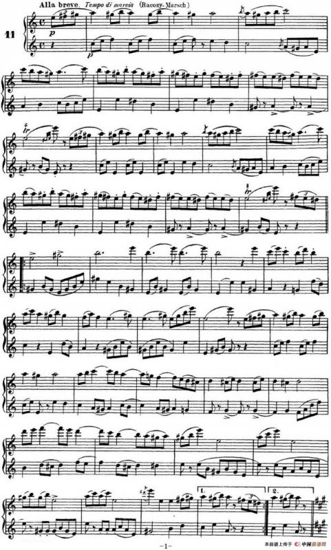 柯勒40首长笛提高练习曲OP.55（二重奏）（NO.11）