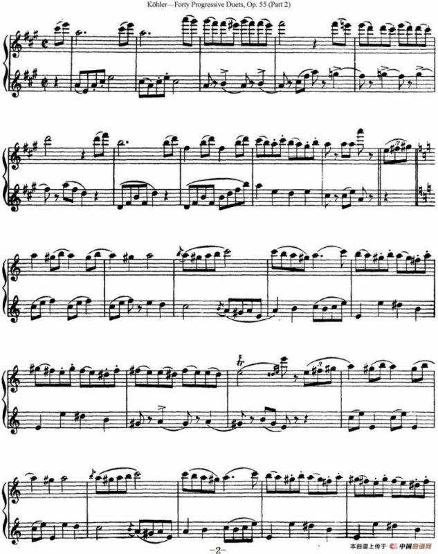 柯勒40首长笛提高练习曲OP.55（二重奏）（NO.11）