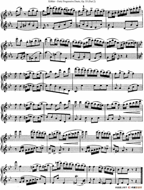 柯勒40首长笛提高练习曲OP.55（二重奏）（NO.3）