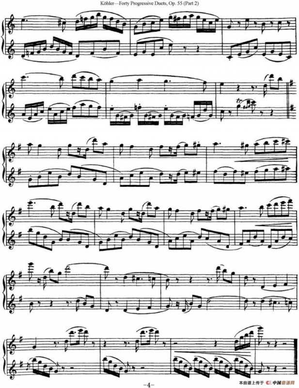 柯勒40首长笛提高练习曲OP.55（二重奏）（NO.1）