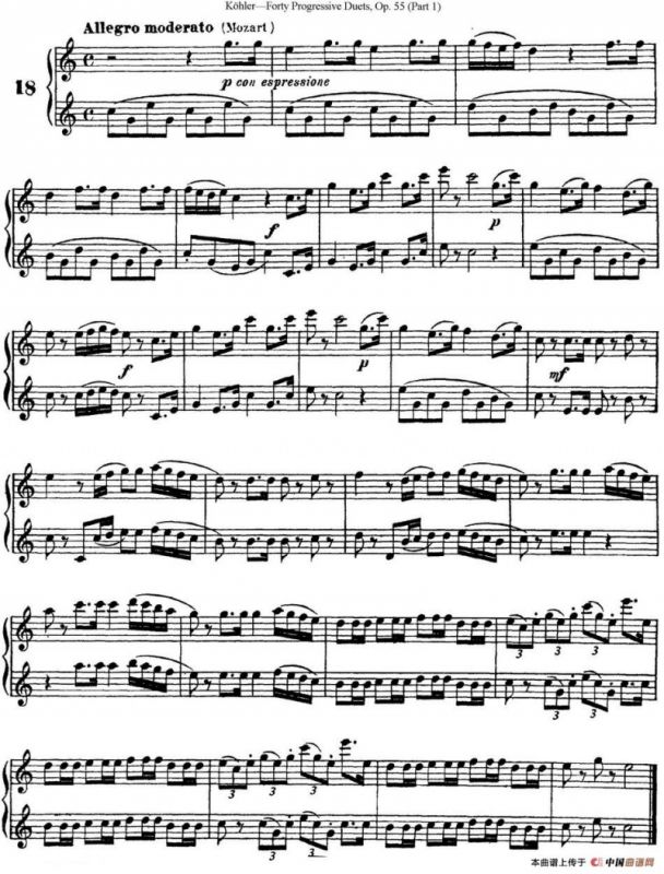 柯勒40首长笛提高练习曲OP.55（NO.18）