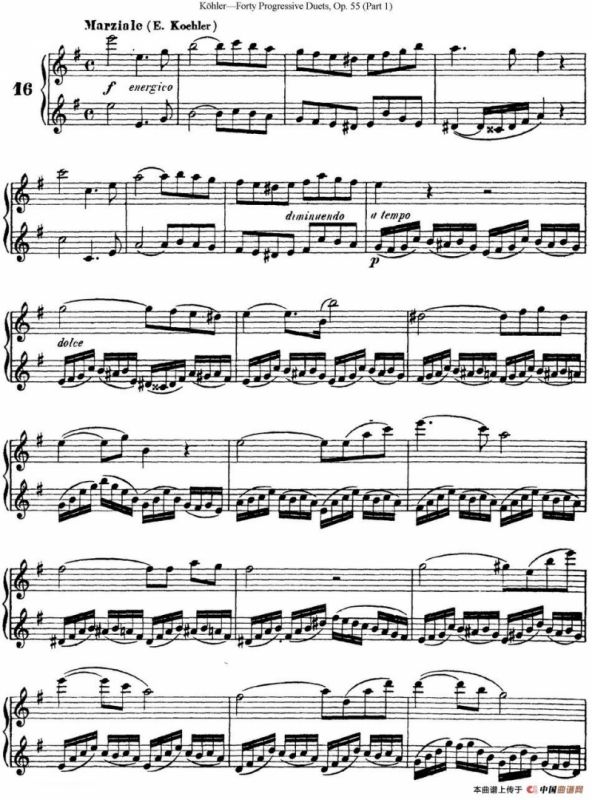 柯勒40首长笛提高练习曲OP.55（NO.16）