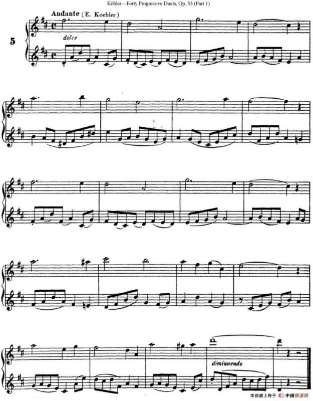 柯勒40首长笛提高练习曲OP.55（NO.5）