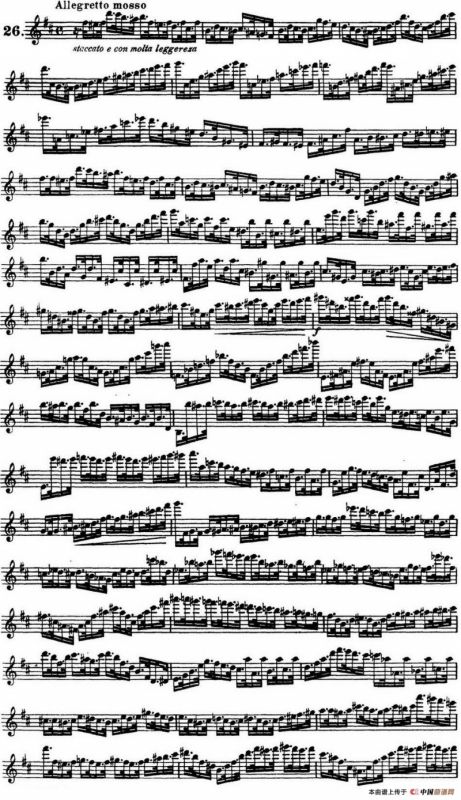 柯勒30首高级长笛练习曲作品75号（NO.26）