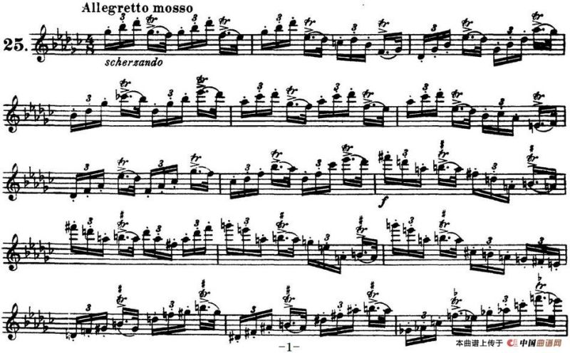 柯勒30首高级长笛练习曲作品75号（NO.25）