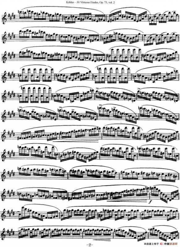柯勒30首高级长笛练习曲作品75号（NO.13）