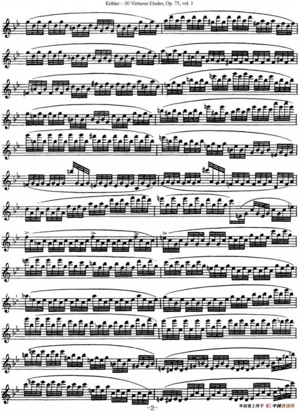 柯勒30首高级长笛练习曲作品75号（NO.9）
