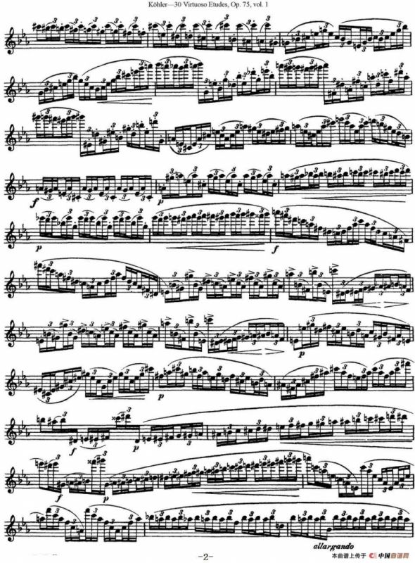 柯勒30首高级长笛练习曲作品75号（NO.4）