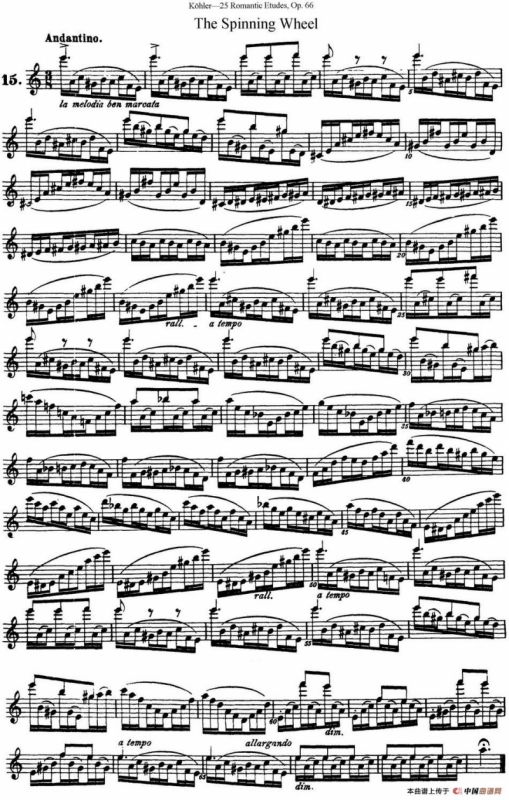 25首浪漫练习曲作品66号（NO.15）