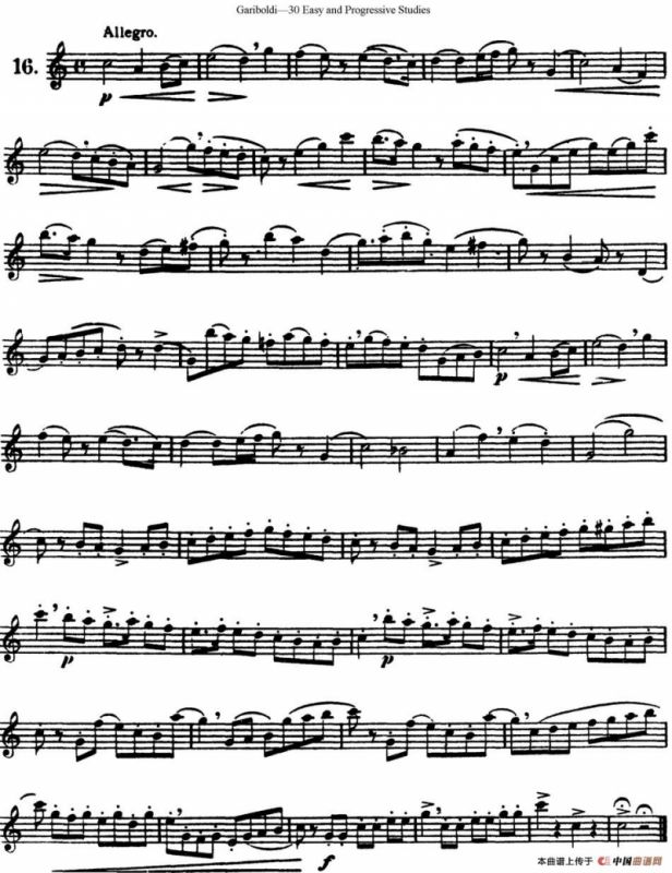 三十首基础及提高练习曲（NO.16）