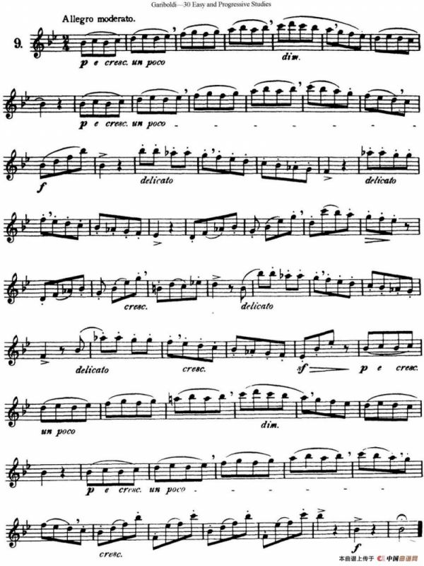 三十首基础及提高练习曲（NO.9）