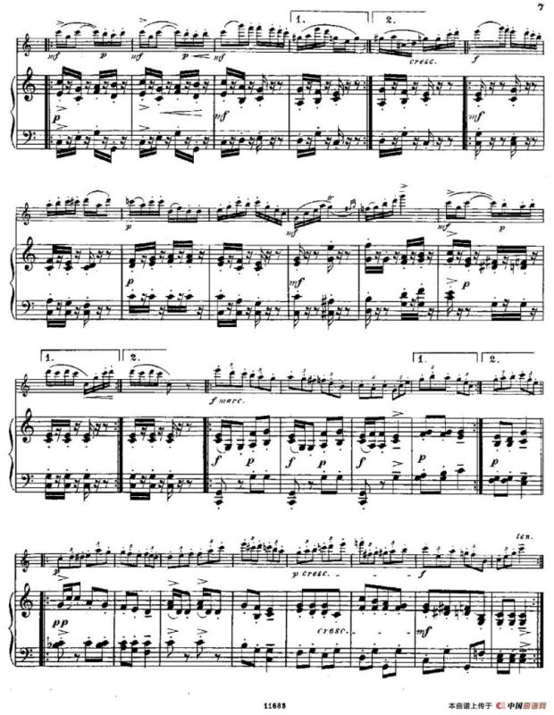 Fantaisies nationales. Hongrois.（Op.59 No.6）（长笛+钢琴伴奏）