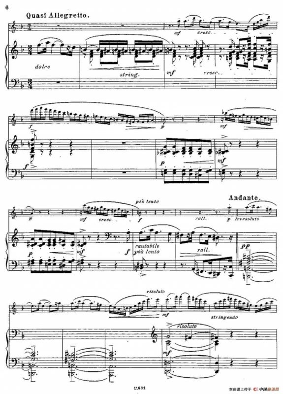 Fantaisies nationales. Suedois.（Op.59 No.4）（长笛+钢琴伴奏）