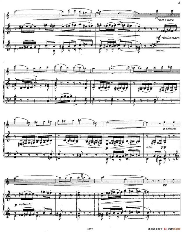 Serenade melancolique（Op.57 No.2）（长笛+钢琴伴奏）