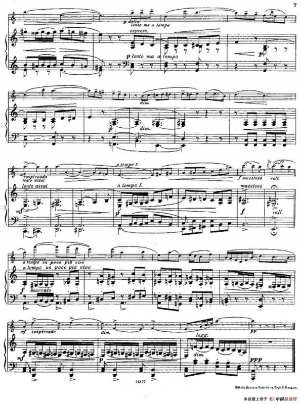 Serenade melancolique（Op.57 No.2）（长笛+钢琴伴奏）