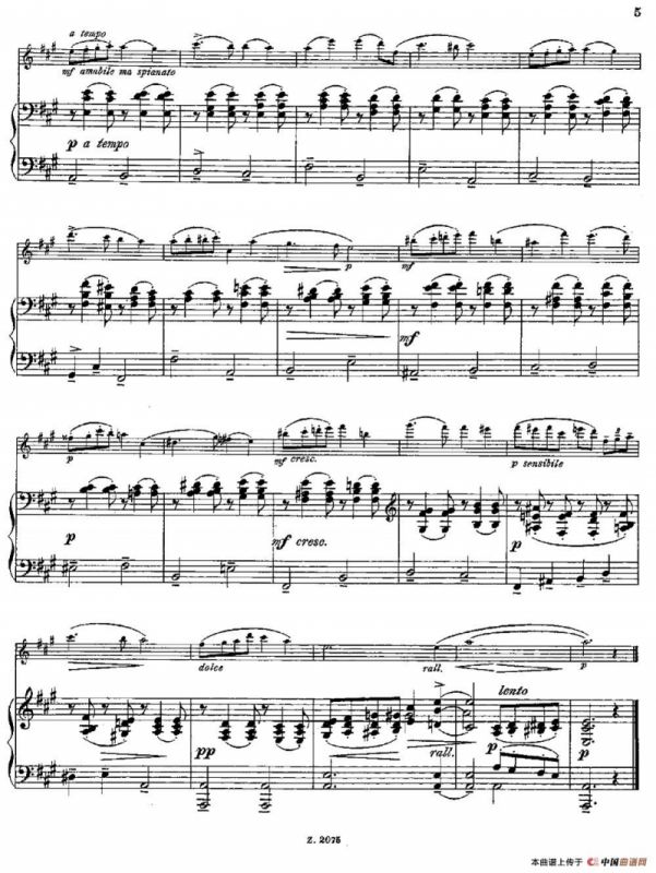 Albumblatt（Op.55 No.7）（长笛+钢琴伴奏）