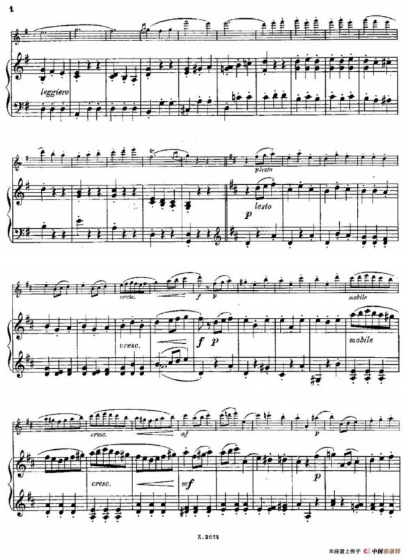 Scherzino（Op.55 No.6）（长笛+钢琴伴奏）