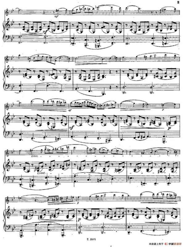 Notturno（Op.55 No.3）（长笛+钢琴伴奏）