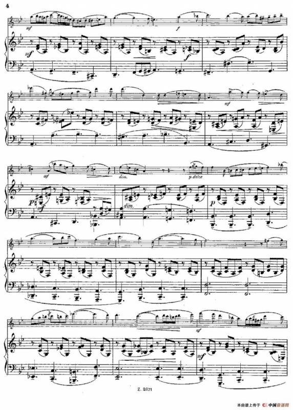 Notturno（Op.55 No.3）（长笛+钢琴伴奏）