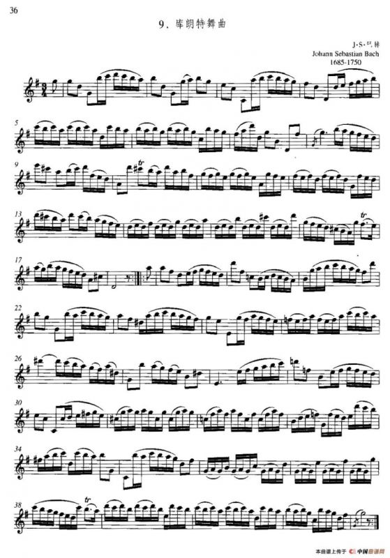 第二单元 中高级练习：连奏与清晰吹奏练习（乐曲部分：库朗特舞曲）