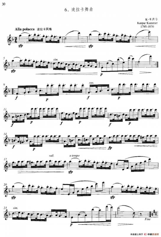 第二单元 中高级练习：连奏与清晰吹奏练习（乐曲部分：波拉卡舞曲）