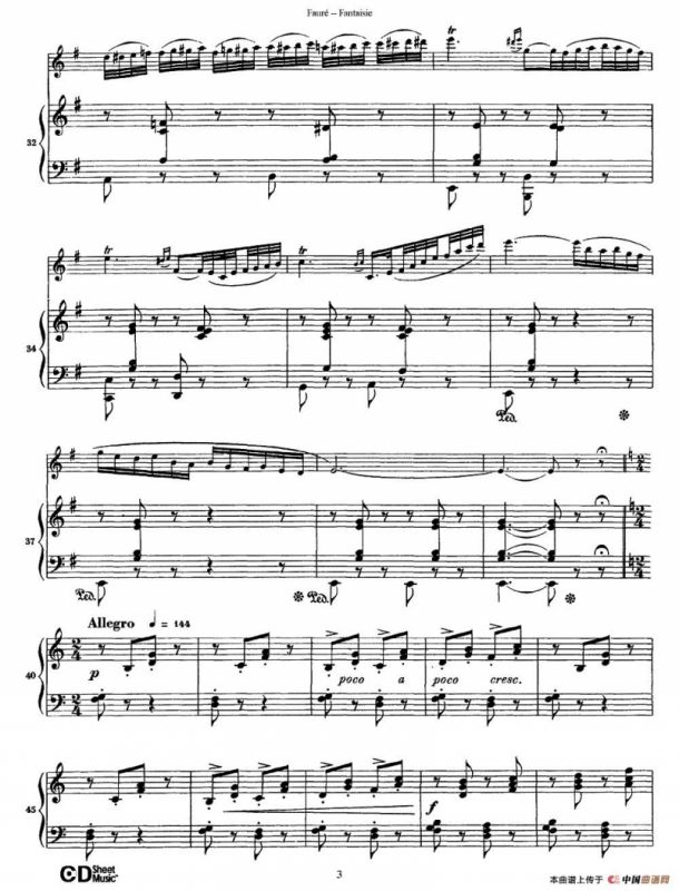 Fantaisie Op.79（幻想曲 作品79号）（长笛+钢琴伴奏）