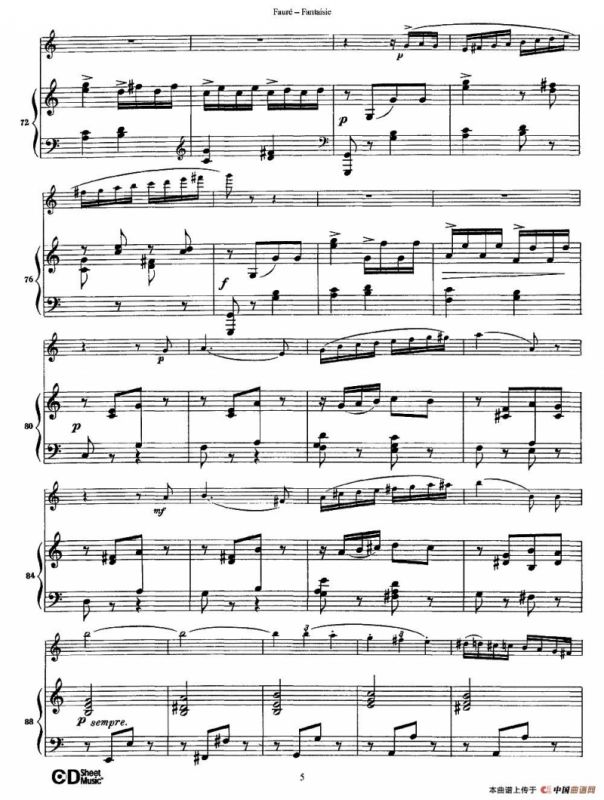 Fantaisie Op.79（幻想曲 作品79号）（长笛+钢琴伴奏）