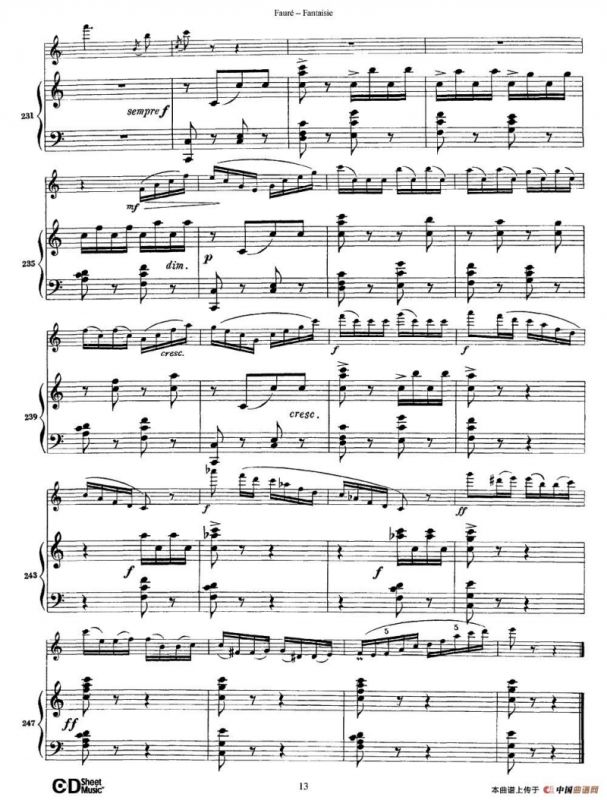 Fantaisie Op.79（幻想曲 作品79号）（长笛+钢琴伴奏）