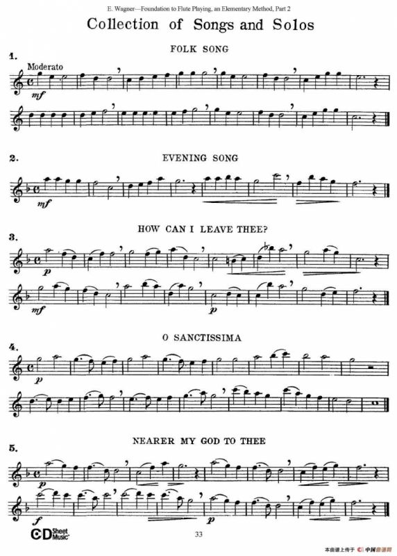 长笛演奏基础教程练习（Collection of Songs and solos）