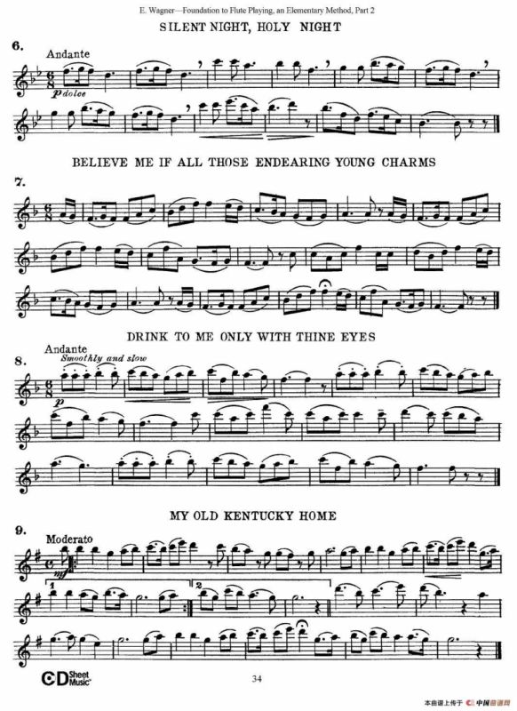 长笛演奏基础教程练习（Collection of Songs and solos）