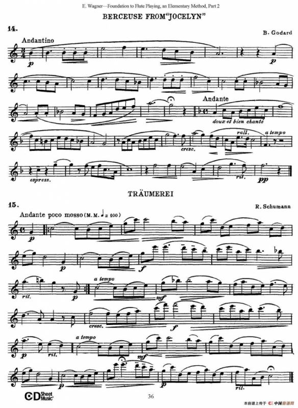 长笛演奏基础教程练习（Collection of Songs and solos）