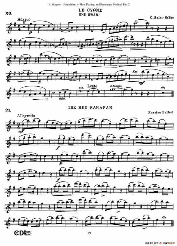 长笛演奏基础教程练习（Collection of Songs and solos）