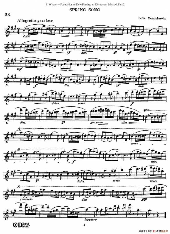 长笛演奏基础教程练习（Collection of Songs and solos）