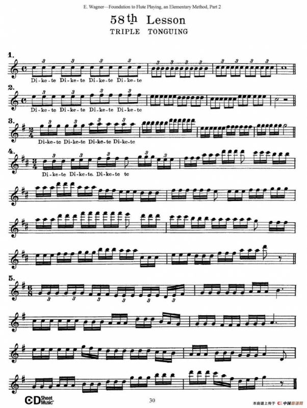 长笛演奏基础教程练习（53—59）