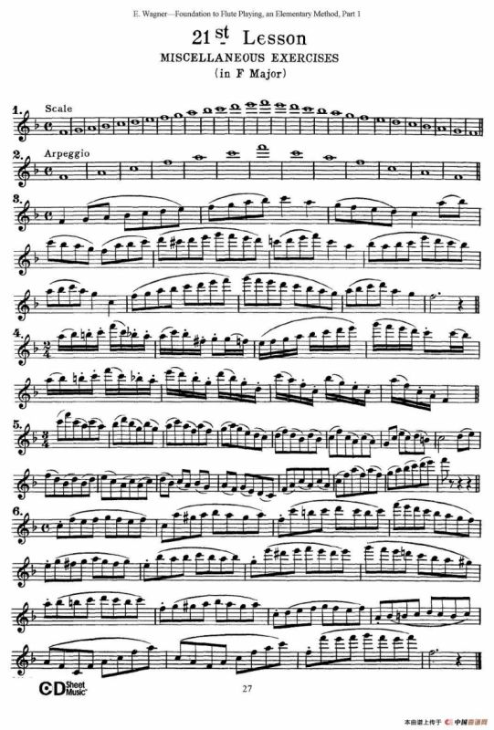 长笛演奏基础教程练习（21—30）