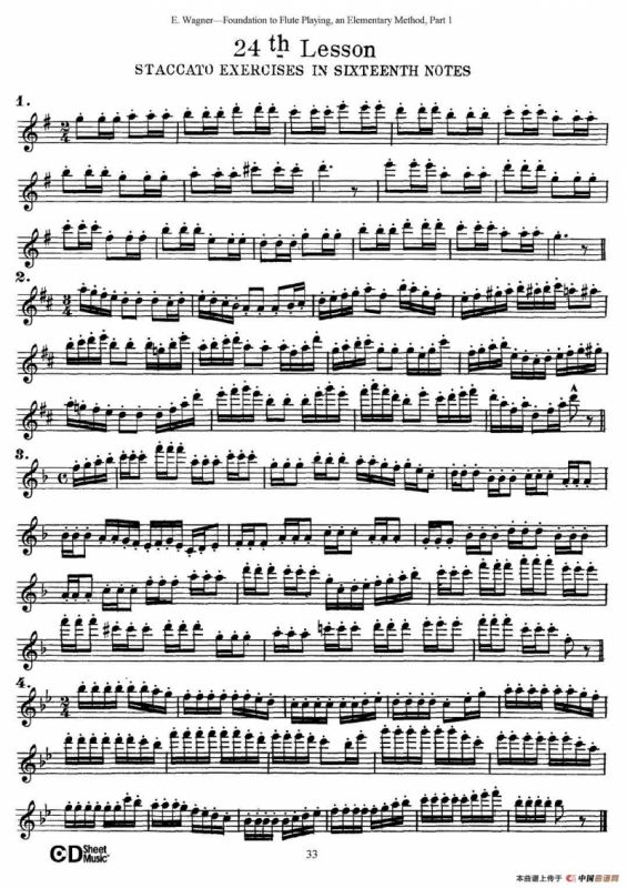 长笛演奏基础教程练习（21—30）