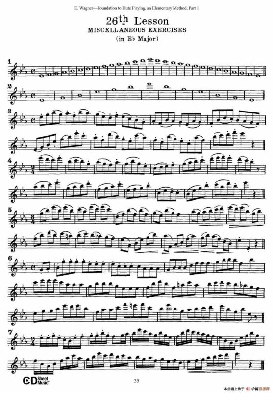 长笛演奏基础教程练习（21—30）