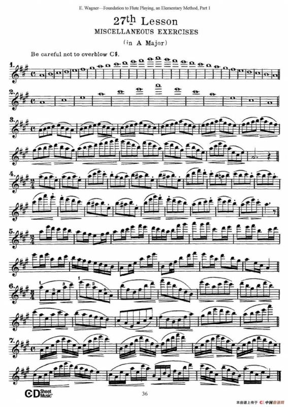 长笛演奏基础教程练习（21—30）