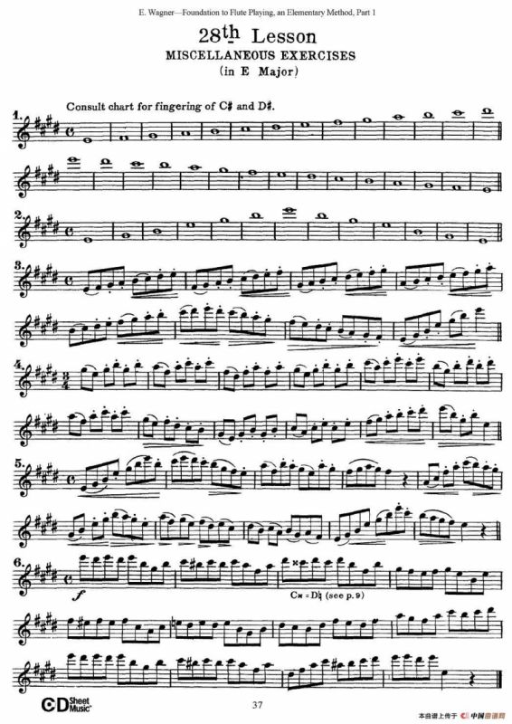 长笛演奏基础教程练习（21—30）