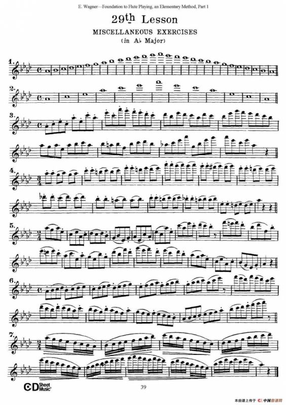 长笛演奏基础教程练习（21—30）