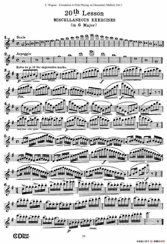 长笛演奏基础教程练习（11—20）
