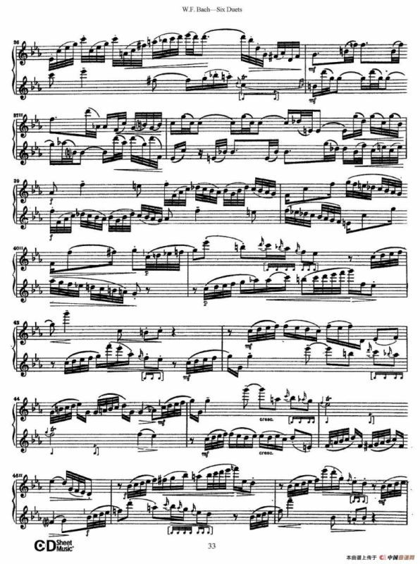 W.F.巴赫—六首二重奏练习曲（5）